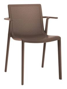 Krzesło BEEKAT z podłokietnikami brązowy
