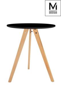 Stół okrągły drewniane nogi TRIPOD FI 60 czarny- buk naturalny