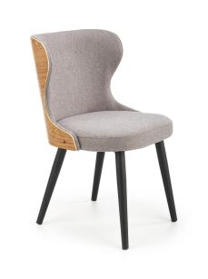 Krzesło tapicerowane metalowe nogi SION szary-dąb naturalny