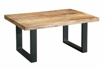 Stolik kawowy industrialny IRON CRAFT 100 cm drewno lite mango