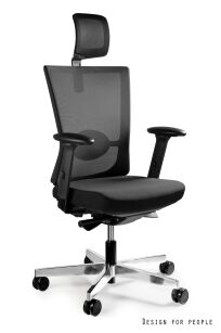 Fotel biurowy FORTE skóra naturalna czarny W-969Y-HL