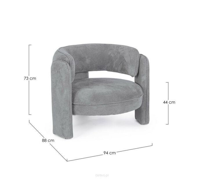 BIZZOTTO fotel AISHA szary