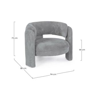 BIZZOTTO fotel AISHA szary