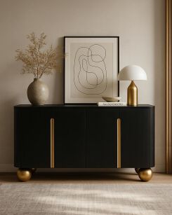 MaMaison komoda ORGANIC czarna / złota    / drewno
