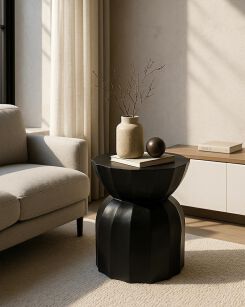 MaMaison stolik ROLLING czarny / drewno