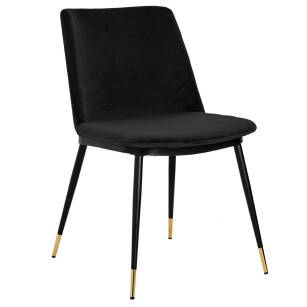 Krzesło DIEGO czarny-złoty, welur