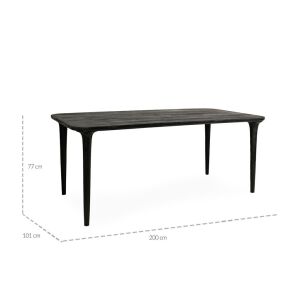 MaMaison stół jadalniany LAMINAR 200      czarny / drewno