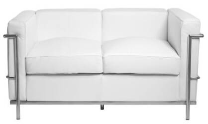 Sofa 2-osobowa KUBIK skóra biały