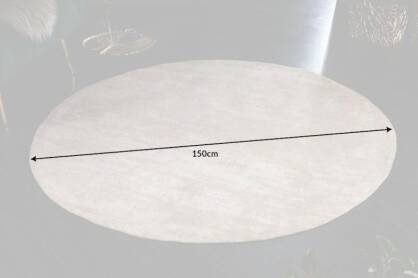 INVICTA dywan MODERN ART 150 cm okrągły - beżowy, bawełna, poliester