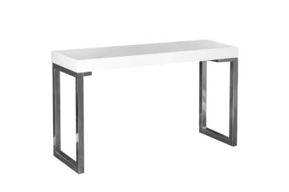 Biurko chromowany stelaż VERK 120x40 biały wysoki połysk