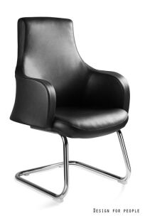 Krzesło konferencyjne BLOSSOM SKID  eko-skóra S-571  czarny