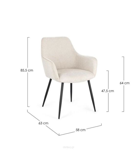 BIZZOTTO krzesło CORA ARM czarny /        beżowy