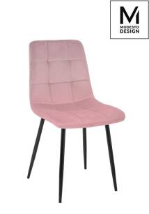 Krzesło CARLO pudrowy róż-czarny, welur