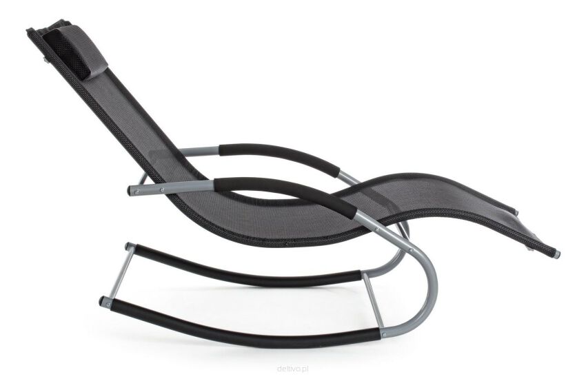 BIZZOTTO leżak bujany ogrodowy ROGER      czarny