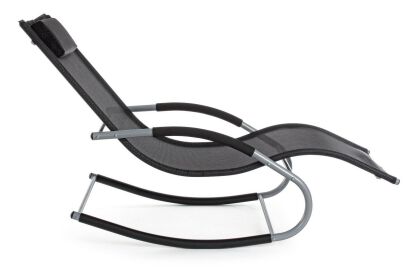 BIZZOTTO leżak bujany ogrodowy ROGER      czarny