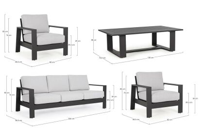 BIZZOTTO zestaw ogrodowy BALTIC antracyt