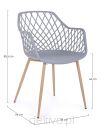 BIZZOTTO krzesło OPTIK szare - 8