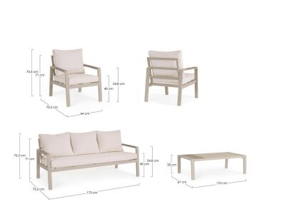 BIZZOTTO zestaw ogrodowy ELNA PEYOTE      beżowy