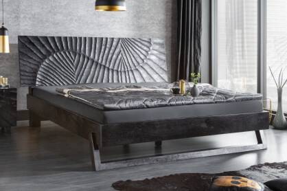 Łóżko drewniane industrialne SCORPION 180x220 cm czarne 