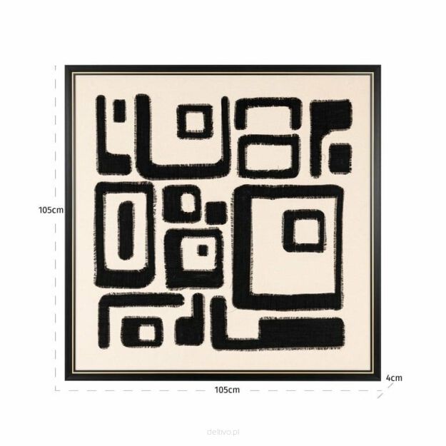 RICHMOND obraz SHANITA 105x105 cm         biało-czarny