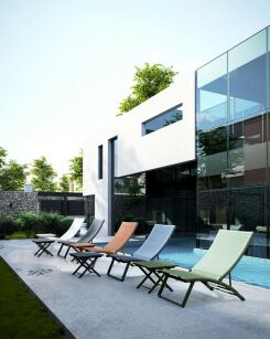 BIZZOTTO leżak ogrodowy TAYLOR granatowy