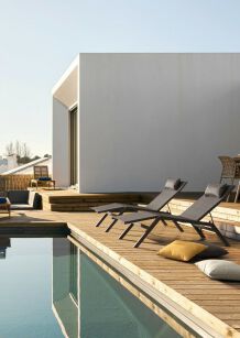 BIZZOTTO leżak ogrodowy KRION czarny