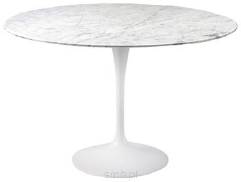 Stół FIBER o120 biały-biały marmur