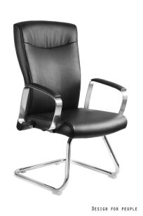 Krzesło konferencyjne ADELLA SKID eko-skóra PU C231 czarny