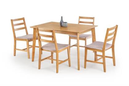 Zestaw stół + 4 krzesła BONN jasny dąb-mokate