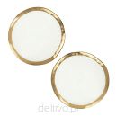 KARE komplet 2 talerzy BELL 38 cm         biało-złoty - 2