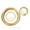 KARE komplet 2 talerzy BELL 38 cm         biało-złoty - 7