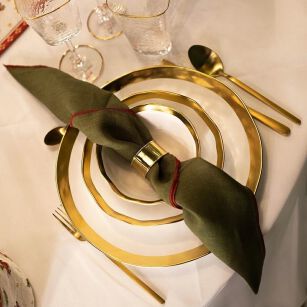 KARE komplet 2 talerzy BELL 38 cm         biało-złoty