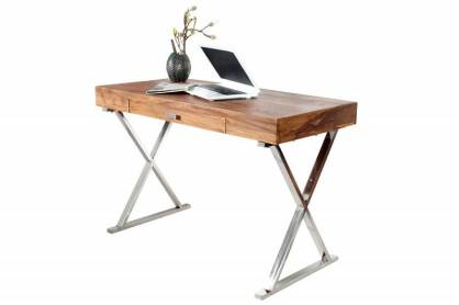 Biurko drewniane metalowy stelaż ELEMENTS 120 cm palisander