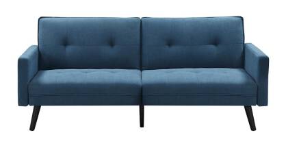 Sofa rozkładana z podnóżkiem KERRY niebieska