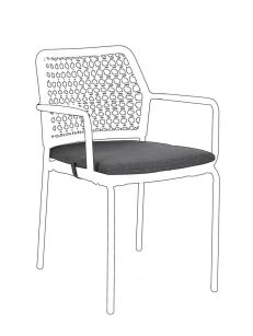 BIZZOTTO poduszka do krzesła RAJADA       ciemnoszara