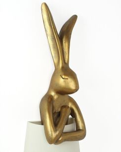 KARE lampa podłogowa RABBIT 150 cm biała  / złota