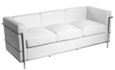 Sofa 3-osobowa KUBIK skóra biały