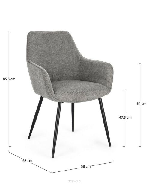 BIZZOTTO krzesło CORA ARM czarny / szary