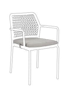 BIZZOTTO poduszka do krzesła RAJADA       jasnoszara