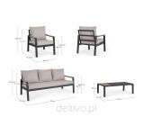 BIZZOTTO zestaw ogrodowy ELNA antracyt    / beż - 8