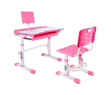 Zestaw dziecięcy biurko regulowane z krzesłem SANDY NDX-09 różowy