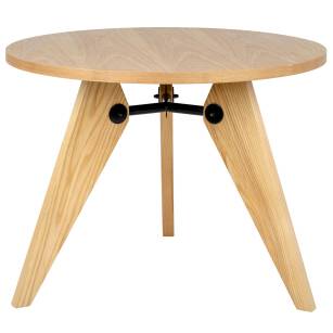 Stół okrągły drewniany JOSEF 95 cm naturalny