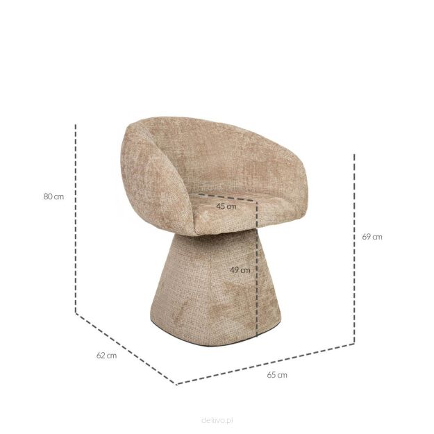 MaMaison krzesło obrotowe PEDRA beżowe