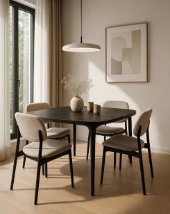 MaMaison stół jadalniany LAMINAR 120      czarny / drewno