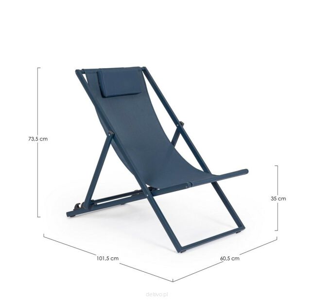 BIZZOTTO leżak ogrodowy składany TAYLOR   niebieski