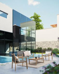 BIZZOTTO zestaw ogrodowy KALLEN           naturalny