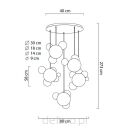 MOOSEE Lampa wisząca CAPRI DISC 5 złota   - 300 LED, aluminium, szkło - 14